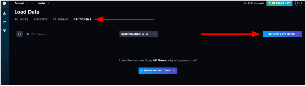 Screenshot showing the 'Genrate token' button "Screenshot showing the 'Genrate token' button"